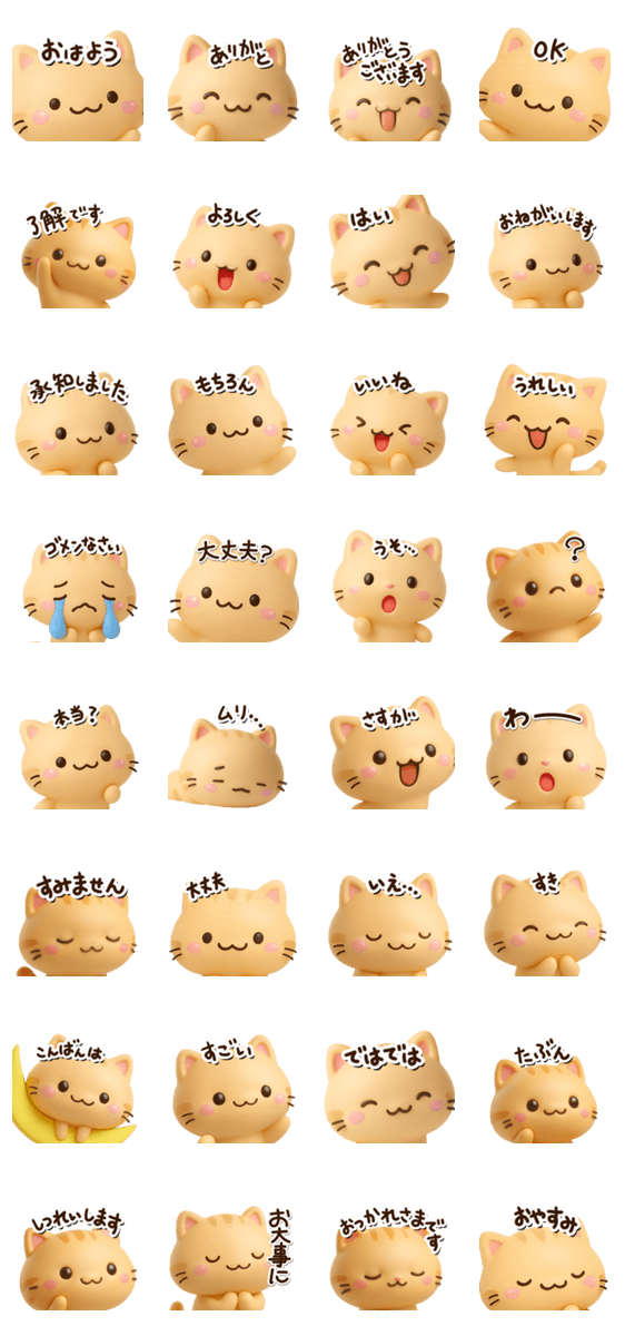 小さいトラネコ☆3D【どアップ】のスタンプ詳細