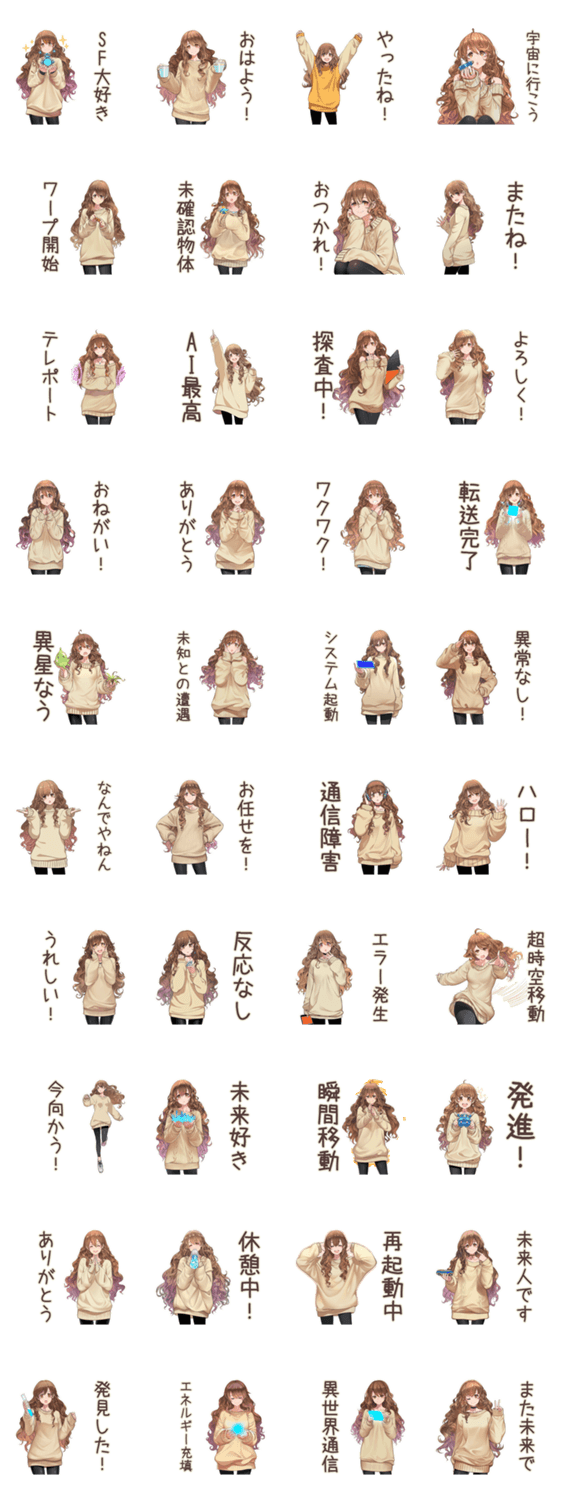 SF大好き★マイペース女子のスタンプ詳細