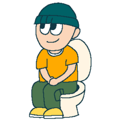 [LINEスタンプ] トイレへ行くカップル