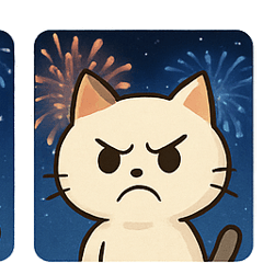 [LINEスタンプ] 花火ネコのきらめきナイト@SFW