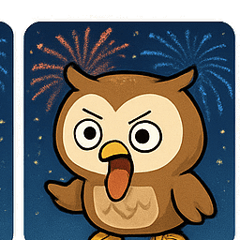 [LINEスタンプ] 花火フクロウのきらめきナイト@SFW