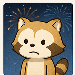 [LINEスタンプ] 花火のアライグマ@SFW