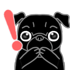[LINEスタンプ] 動く黒パグ 3