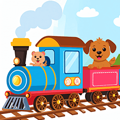 [LINEスタンプ] 犬電車キッキー
