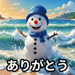 [LINEスタンプ] 9色の雪だるまの夏に毎日送れるスタンプ