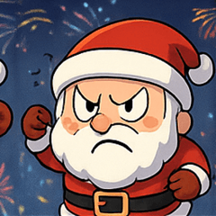 [LINEスタンプ] 花火とホホホなサンタ@SFW