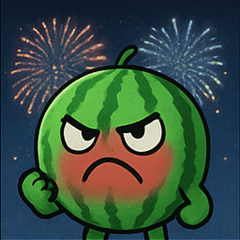 [LINEスタンプ] 花火とパリッとスイカ@SFW