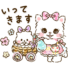 [LINEスタンプ] ネコリボン 8（敬語・挨拶）