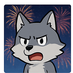 [LINEスタンプ] 花火と遠吠えオオカミ@SFW