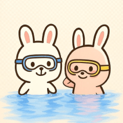 [LINEスタンプ] かわいい小さな白いウサギ うさぎの日常編