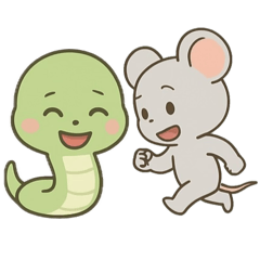 [LINEスタンプ] ねずみとへびの物語