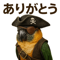 [LINEスタンプ] シュールな海賊の鳥のスタンプ 002