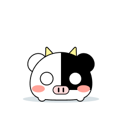 [LINEスタンプ] まんじゅうみたいなうし