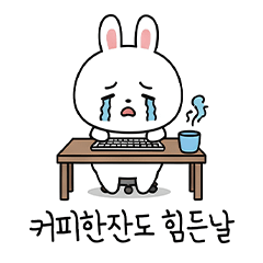 [LINEスタンプ] ウサギの会社員気持ち (KR ver.)