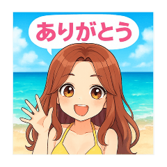 [LINEスタンプ] BEACH GIRL③