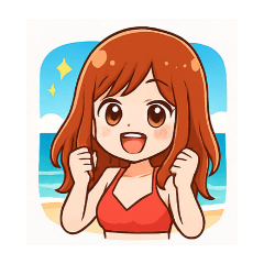 [LINEスタンプ] BEACH GIRL
