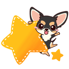[LINEスタンプ] いやしの日常 チワワ (ブラックタン) 編4