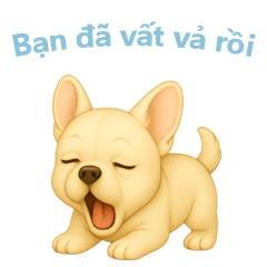 [LINEスタンプ] フレンチブルドッグ【ベトナム語】