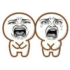 [LINEスタンプ] [アレンジ用]顔だけ劇画3