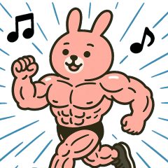 [LINEスタンプ] ムキムキウサギもっと！ 