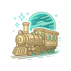 [LINEスタンプ] レトロフューチャー鉄道no.1（背景透過）