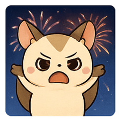 [LINEスタンプ] 花火とひらひらモモンガ@SFW