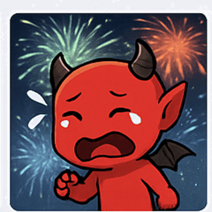 [LINEスタンプ] 花火とニヤリ悪魔@SFW