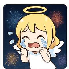 [LINEスタンプ] 花火とふわり天使@SFW