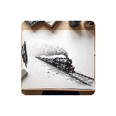 [LINEスタンプ] トリックアート電車新幹線.Trick art train