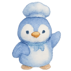[LINEスタンプ] ブルーベリーペンギンシェフほっこり