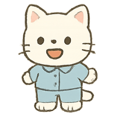 [LINEスタンプ] ねむねむ子猫 パジャマ行進