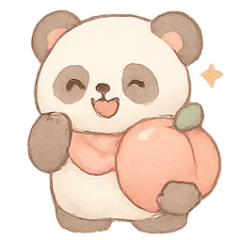 [LINEスタンプ] 桃パフェパンダ春ピクニック