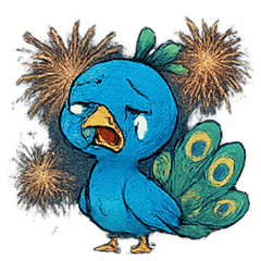 [LINEスタンプ] 花火とパタパタクジャク@SFW