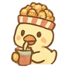 [LINEスタンプ] キャラメルポップコーンダック上映会