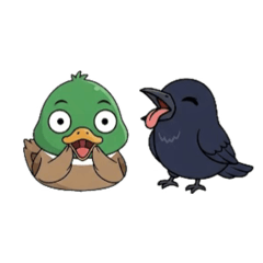 [LINEスタンプ] マガモとカラスの物語