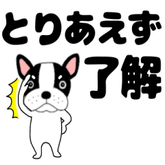 [LINEスタンプ] デカ文字フレンチブルドックのブルちゃん47