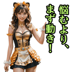 [LINEスタンプ] 仮装女子_虎党アイドル_励まし編