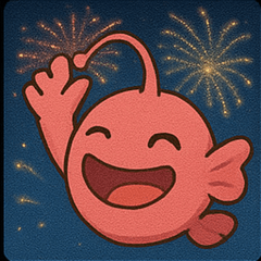 [LINEスタンプ] 花火とピカピカチョウチンアンコウ@SFW