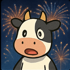 [LINEスタンプ] 花火とモーモーウシ@SFW