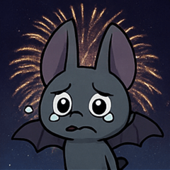 [LINEスタンプ] 花火とパタパタコウモリ@SFW