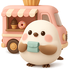[LINEスタンプ] 【3D】待ち合わせ♡ふわふわシマエナガ