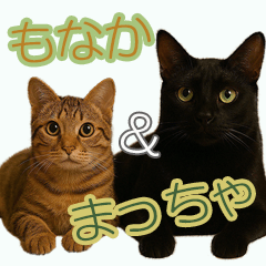 [LINEスタンプ] もなか ＆ まっちゃ