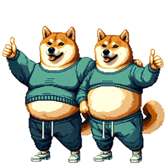 [LINEスタンプ] 仲良し兄弟なふとっちょ柴犬