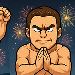 [LINEスタンプ] 花火とムキムキボディービルダー@SFW