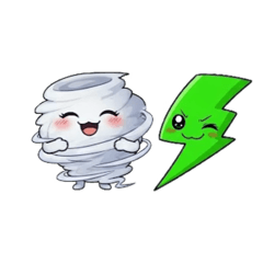 [LINEスタンプ] 稲妻と竜巻の物語