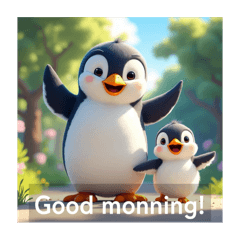[LINEスタンプ] 親子ペンギンの日常(英語バージョン)