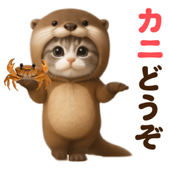 [LINEスタンプ] 踊る！カニャウソ