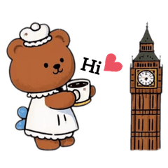 [LINEスタンプ] ずーっと使える♡ガーリーベアのロンドン