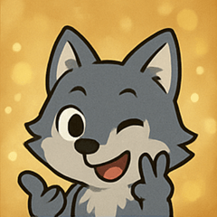 [LINEスタンプ] キラキラきばのオオカミ@SFW