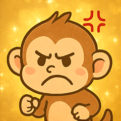 [LINEスタンプ] キラキラしっぽのサル@SFW